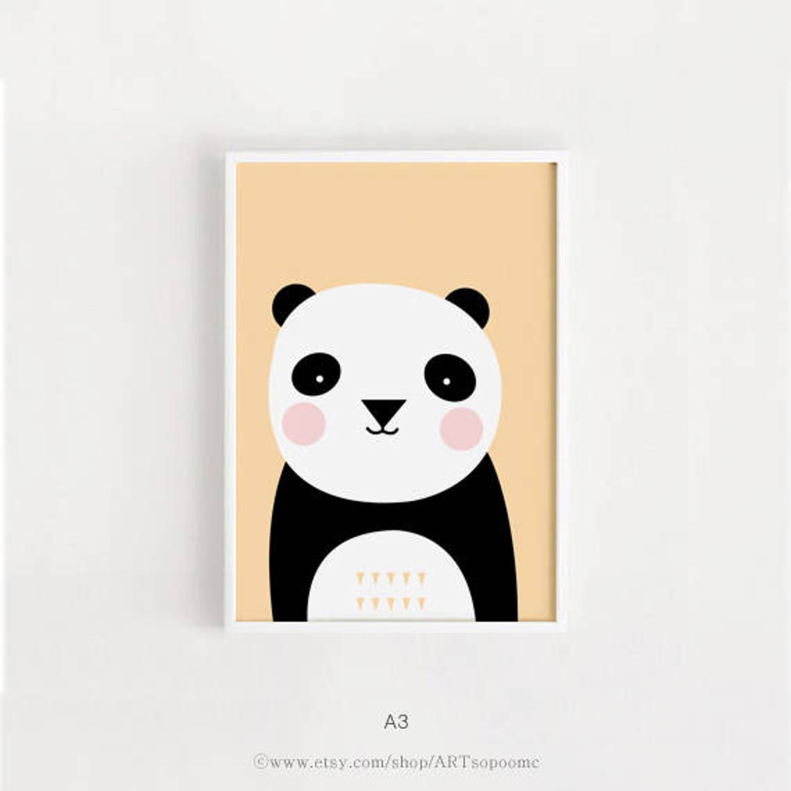 Printable Nursery Art Cute Panda Poster Kawaii Bebe Wall Art Animal ...