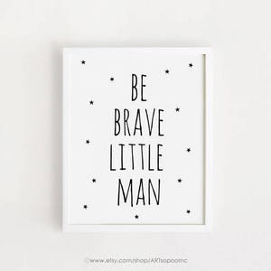 INSTANT downloaden - worden dappere mannetje afdrukbare kunst aan de muur Baby jongens kamer muur decor poster Kawaii offerte art Print kwekerij digitale bestand