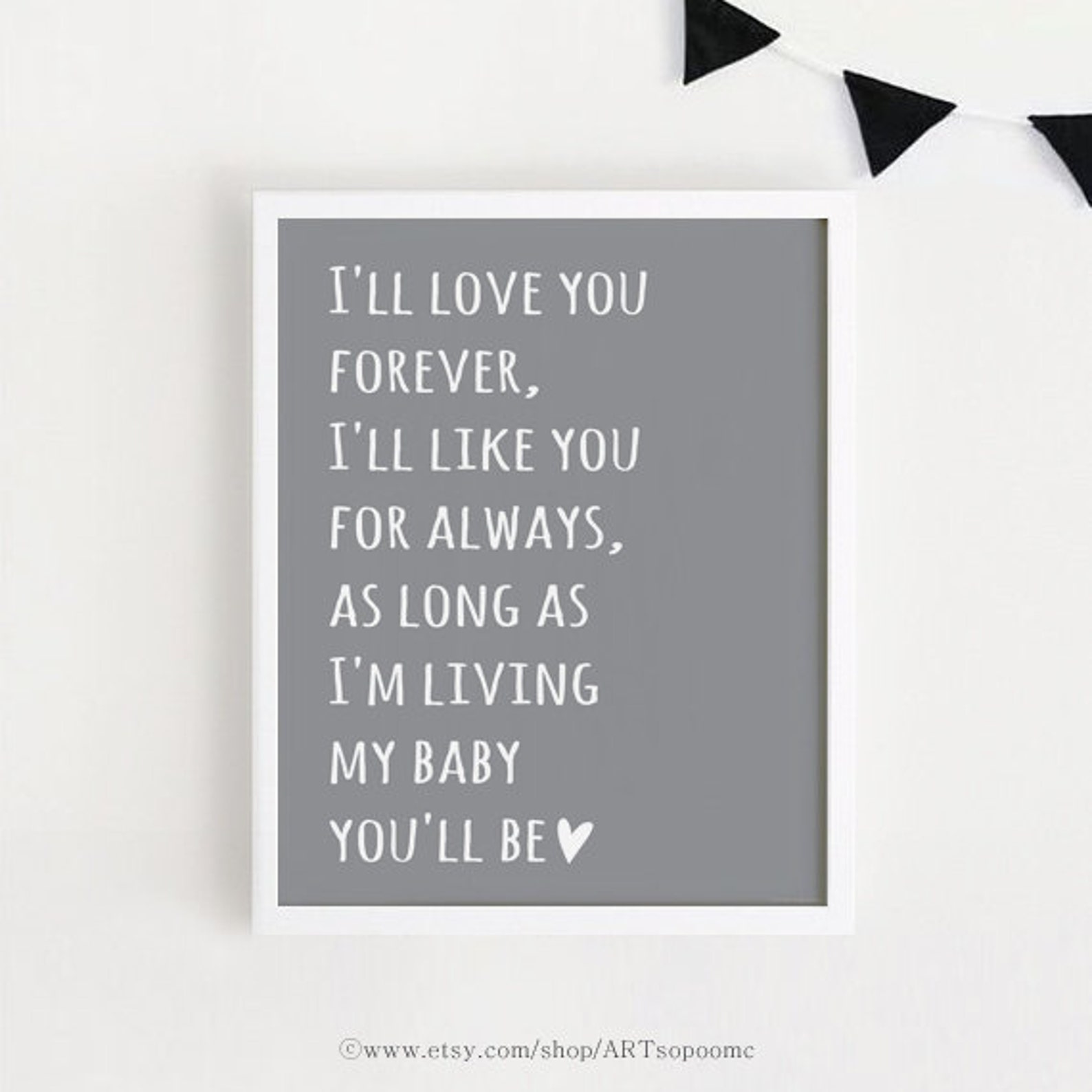 Printable Baby Wall Art Quote Poster Love Nursery Room Decal Etsy