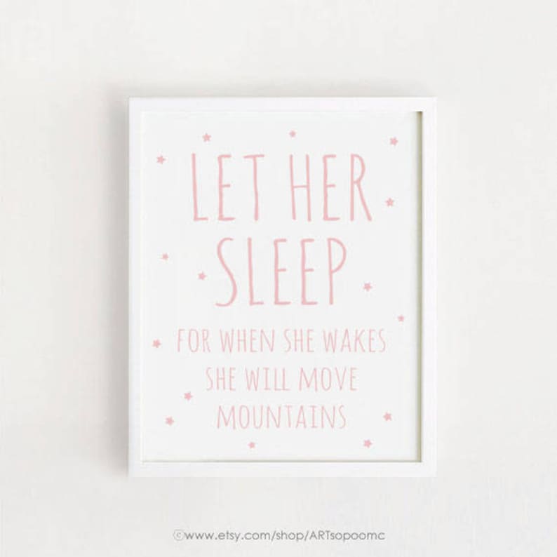 Printable digital print / Let her sleep for when she wakes she | Etsy