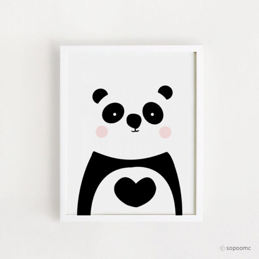 INSTANT DOWNLOAD - Panda Printable Wall Art Cute Panda Bear Home Decor ...