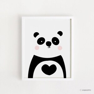 INSTANT DOWNLOAD - Panda printable Wall art Cute Panda Bear Home decor poster Kawaii baby room art Decor print nursery Digital file