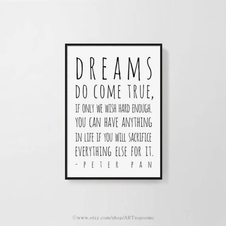 Printable Dreams Quotes Art Baby Room Wall Art Decor Kawaii Etsy