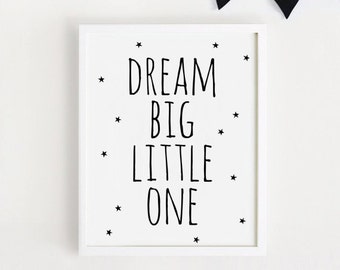 Impression Dream Big Little One, art mural pour chambre d'enfant (téléchargement numérique)