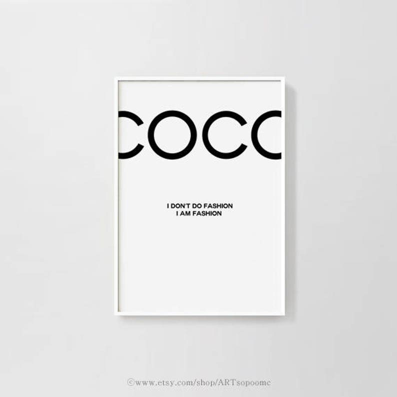 Coco Chanel Quotes Printable Coco Chanel Wall Decal Wall Etsy