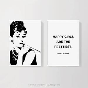 Audrey Hepburn Quotes Art Print Set of 2 Printable Wall Art Poster ...