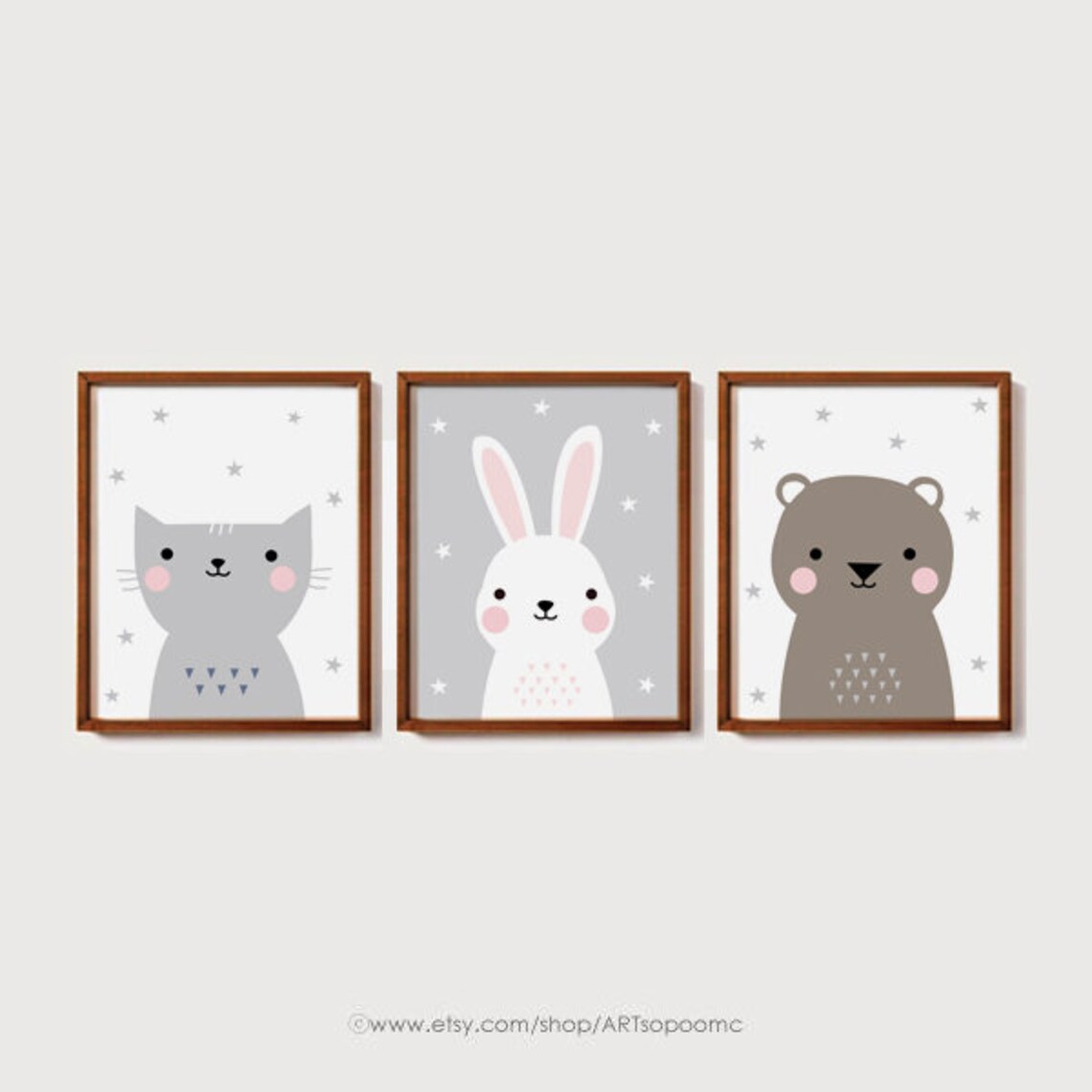 Baby Animal Prints for Nursery Printable Wall Art Set of 3 Etsy