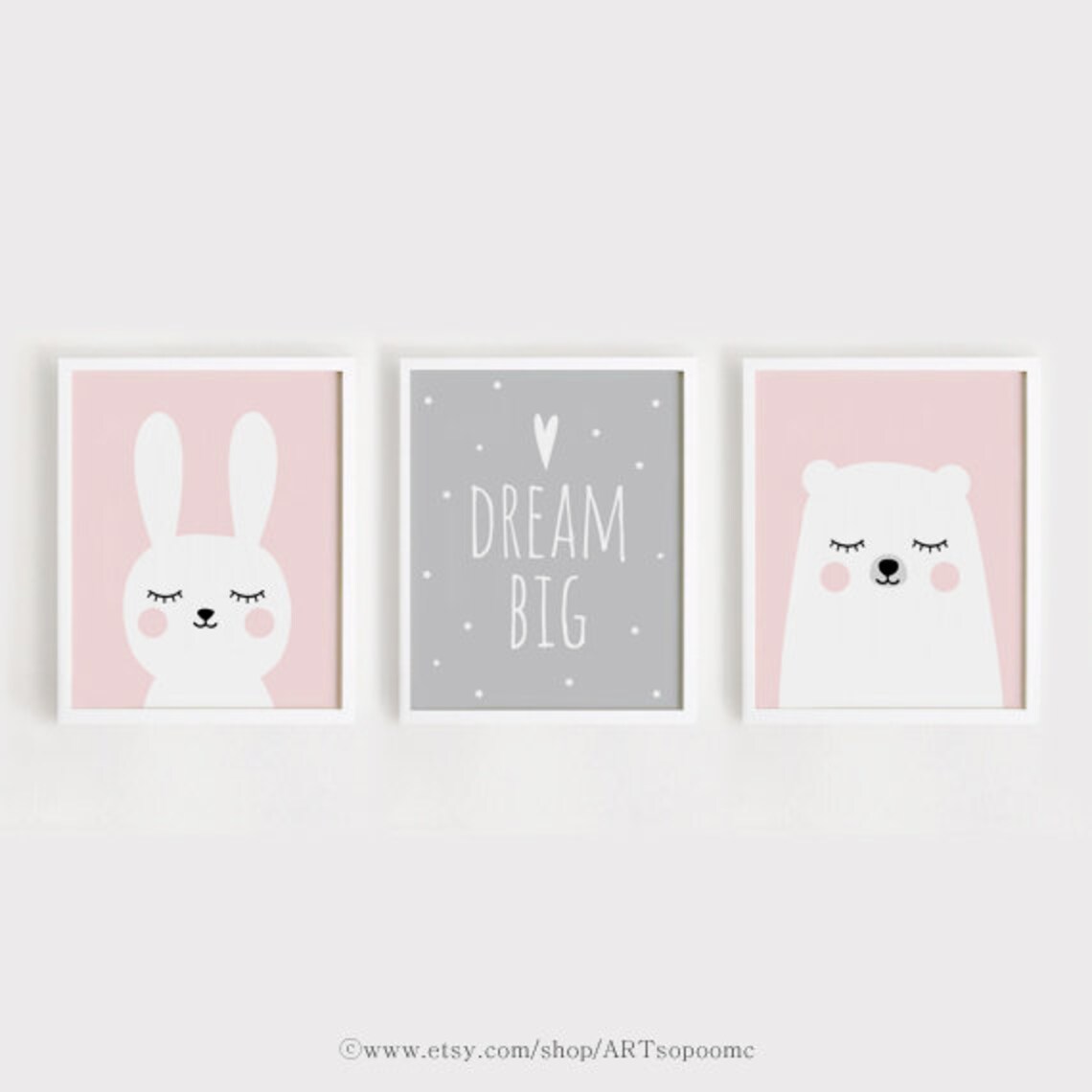 Printable Nursery Art Set of 3 Poster Baby girls room Wall art | Etsy