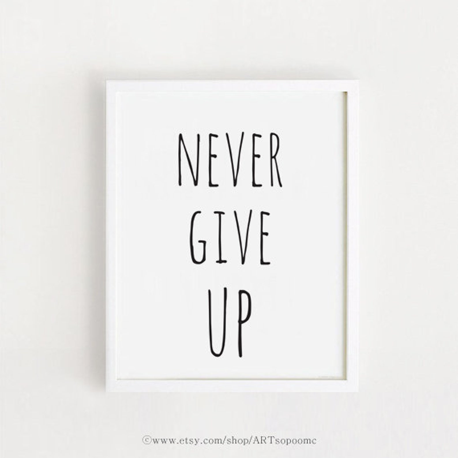 Never Give up Print Printable Quotes Motivational Poster Black - Etsy