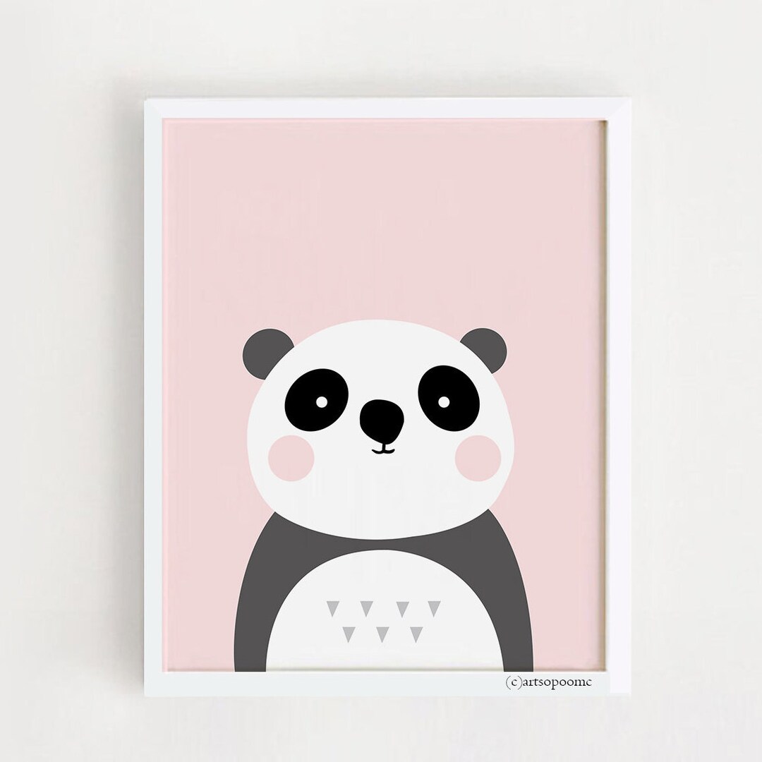 Baby Panda Nursery Art Print, Pink Girls Room Decor (digital Download ...