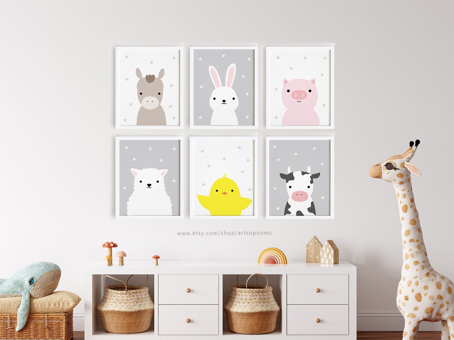 Nursery Animal Art Baby Animal Prints Nursery Decor Baby | Etsy