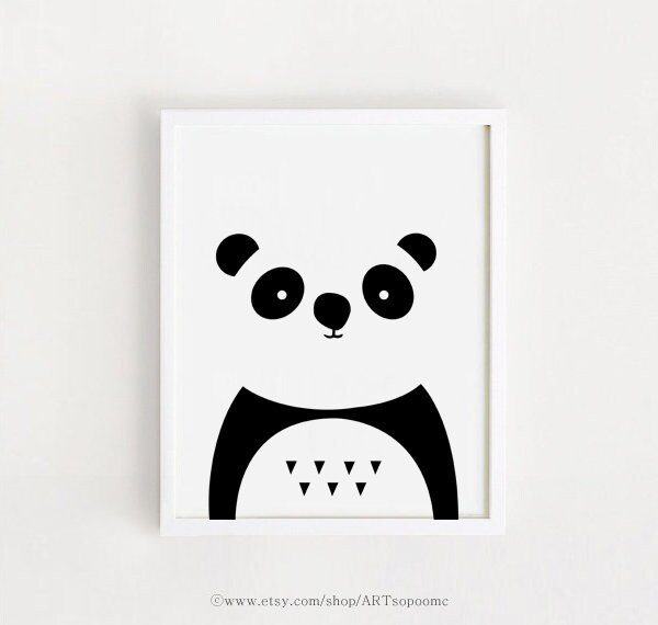 INSTANT DOWNLOAD - Baby Panda Printable Wall Art Cute Kids Room Decor ...