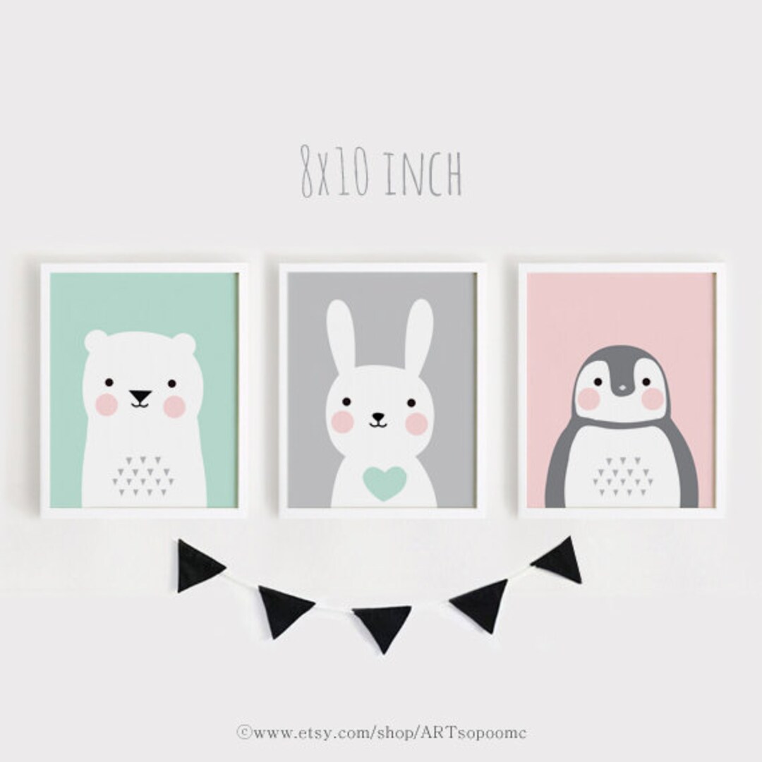 Printable Nursery Art Set of 3 Poster Baby Room Wall Art Kids Room ...