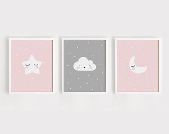 Printable Nursery Wall Art Set of 6 Poster Baby Art Kids Room - Etsy