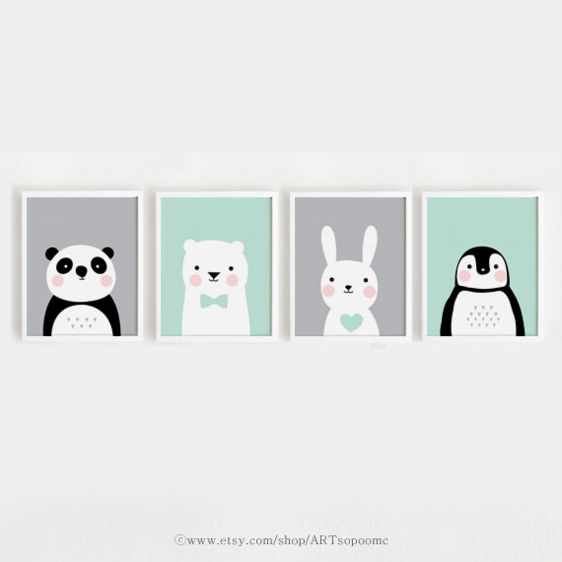 Printable Nursery Art Set of 4 Poster Baby Wall Art Kids Room Etsy