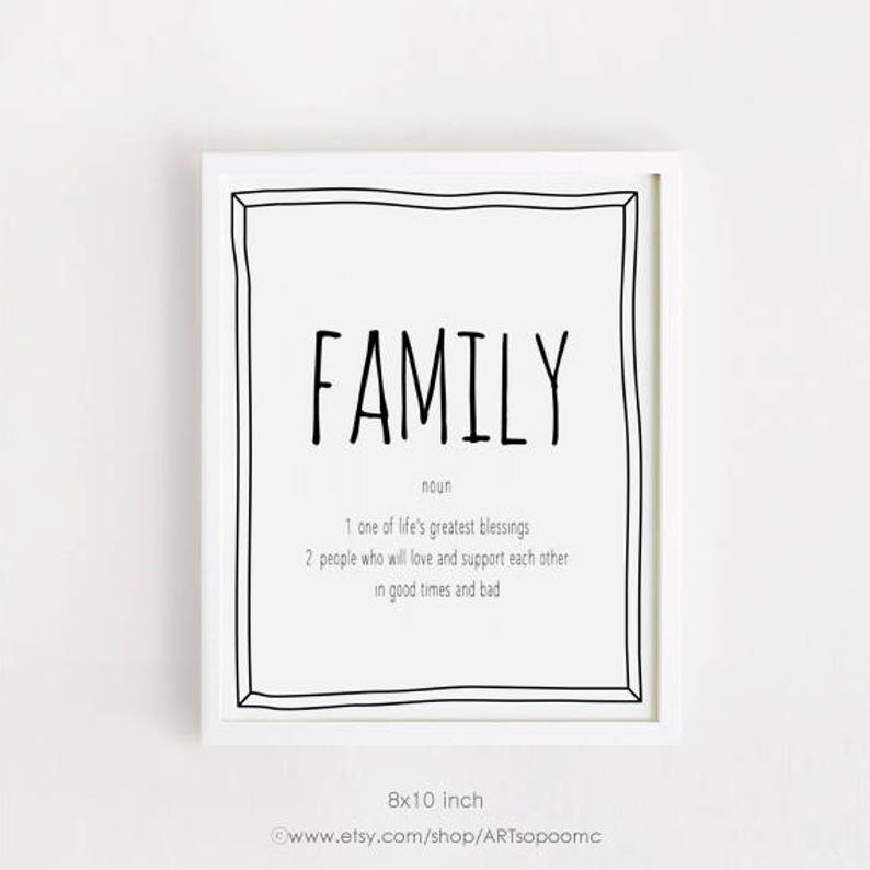 Familie definitie art print familie citaten muur kunst Etsy