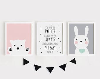 Printable Nursery 8x10 Set of 3 Baby Room Wall Art Kids Room | Etsy