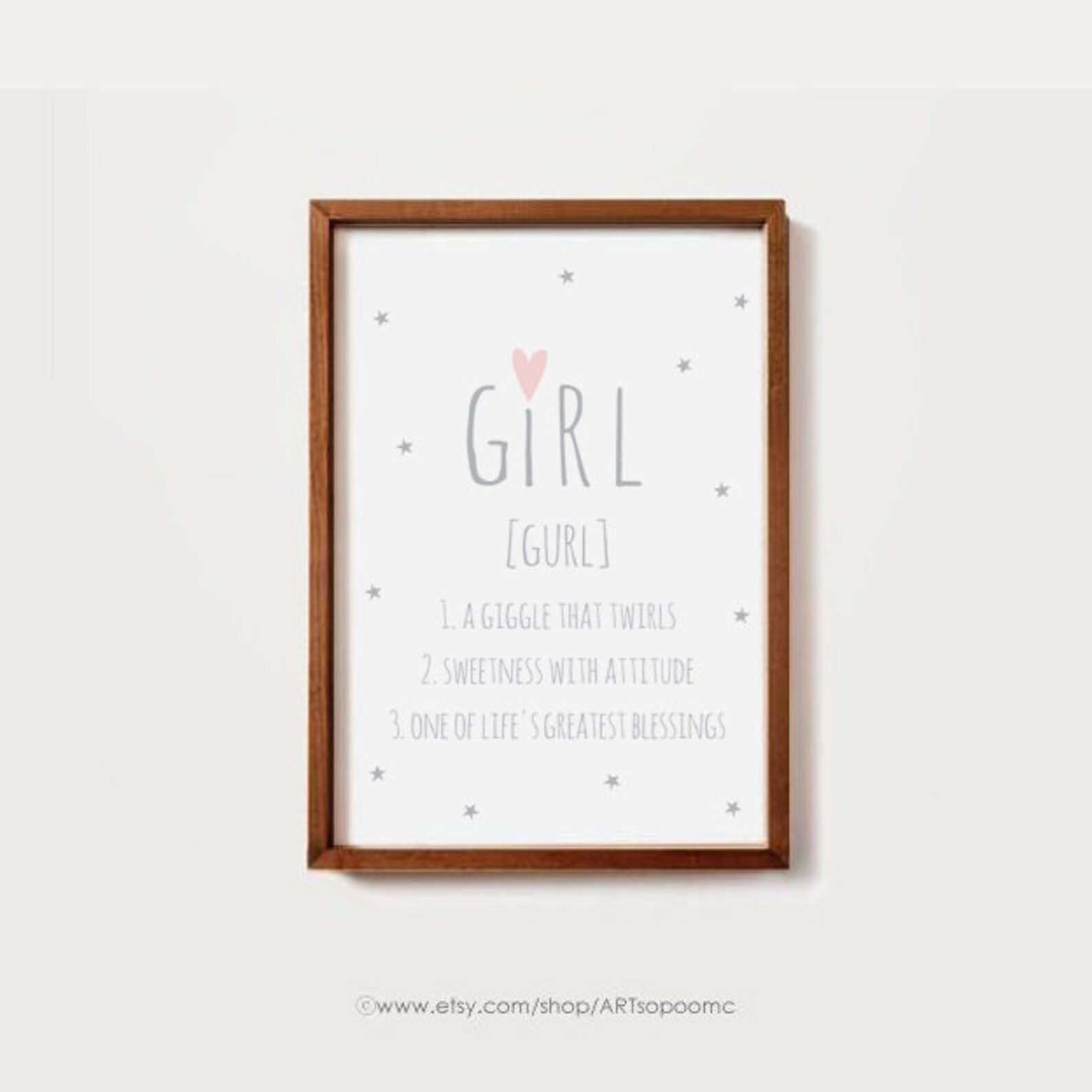 Baby Girls Quotes Sayings Wall Art Printable Poster Gray and - Etsy