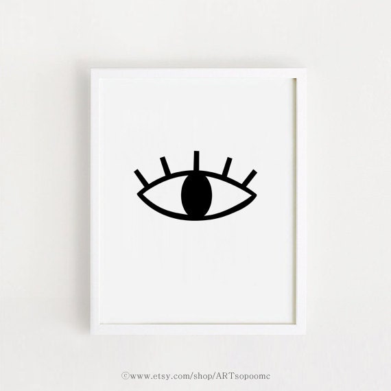 Eye art printable Print baby room deco download Scandinavian art Wall decal Black and white Minimalist bebe poster 50x70 Digital INSTANT
