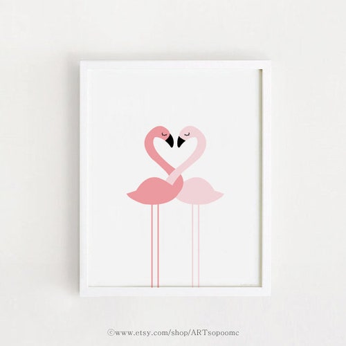 Printable Nursery Wall Art Flamingo Print Baby Girls Room Pink - Etsy