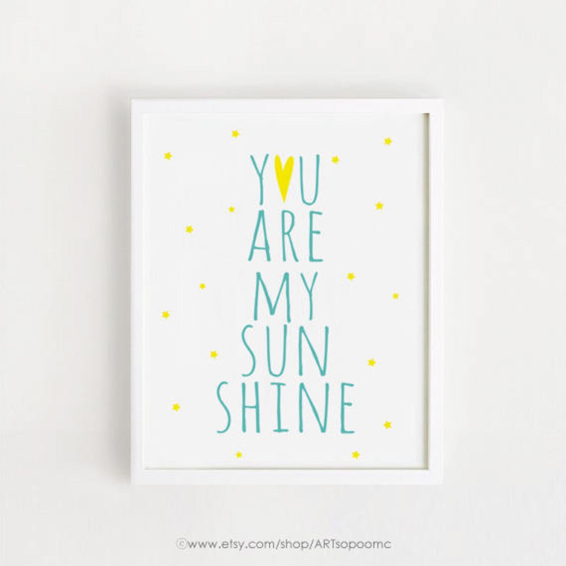 Printable Art You Are My Sunshine Quotes Poster Sign Blue | Etsy