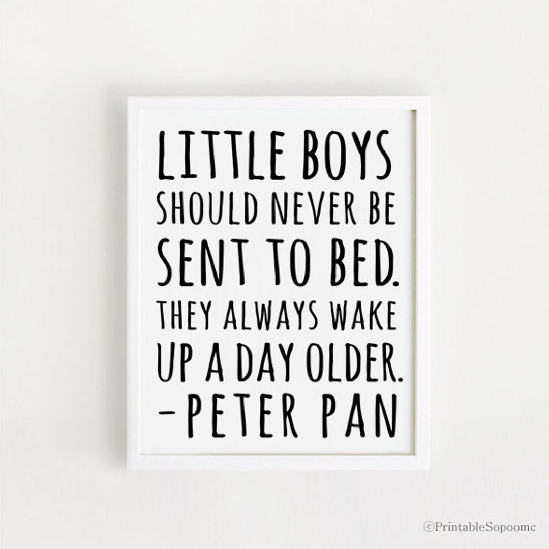 Little Boy Quotes Wall Art Printable Baby Boys Quotes Art Poster Peter ...