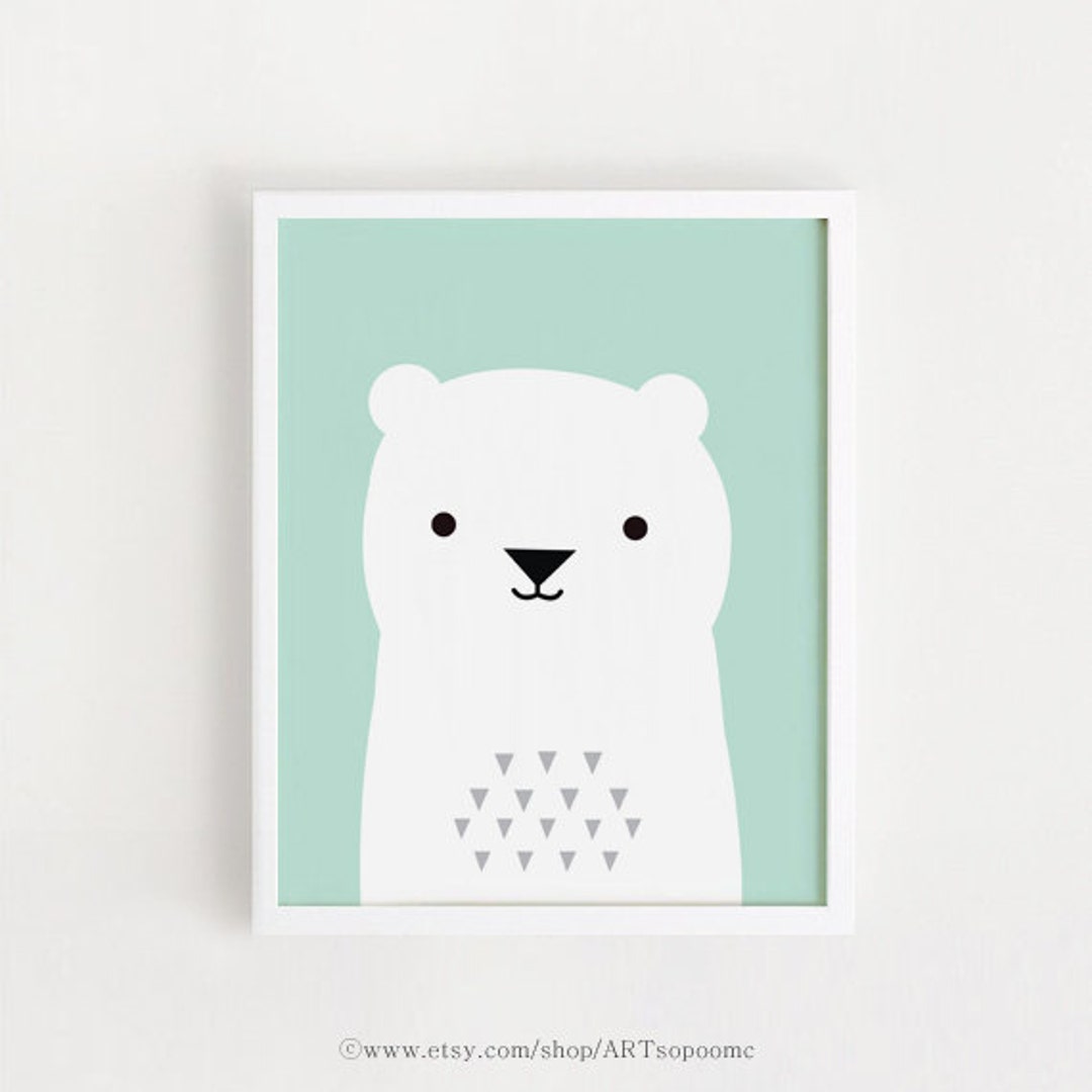 Druckbare Mint Kindergarten drucken Dekor Kinder Kunst Poster Baby