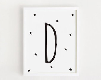 letter d printable etsy