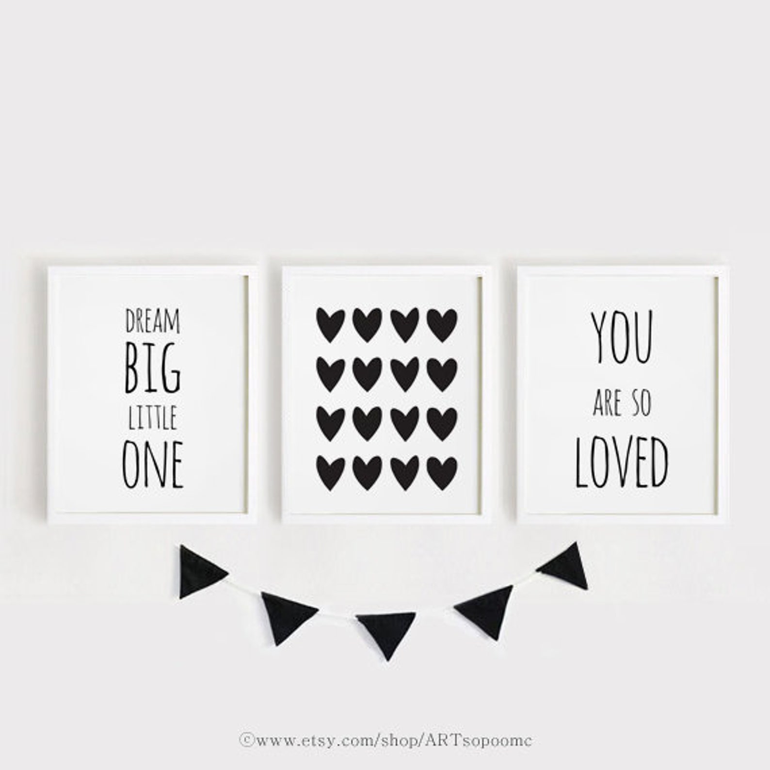Black and White Nursery Printables Art Set of 3 Poster Baby | Etsy
