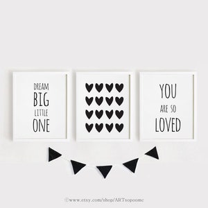 Black and White Nursery Printables Art Set of 3 Poster Baby Boys Girls ...