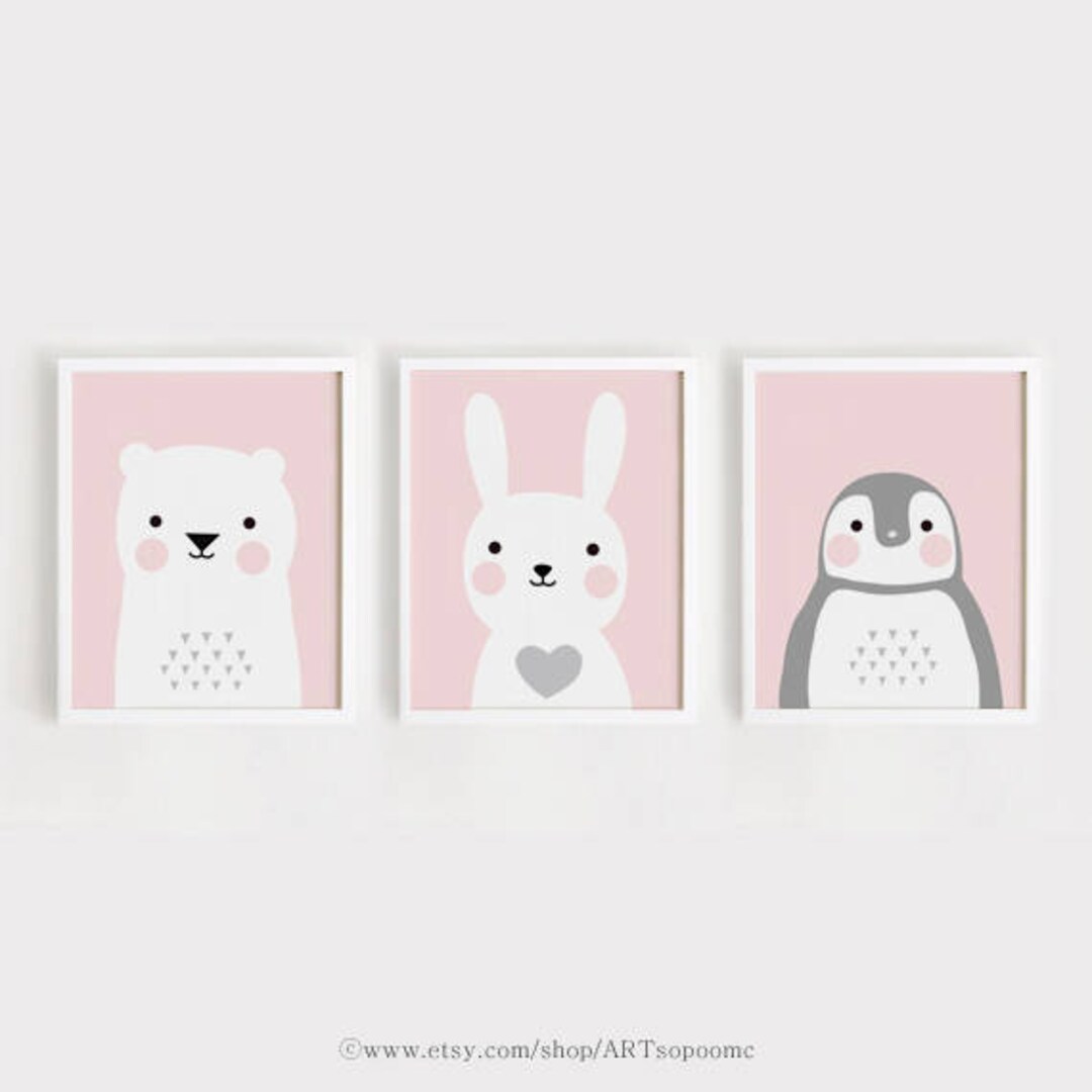 Printable Nursery Art Set of 3 Poster Baby Girls Room Kids - Etsy