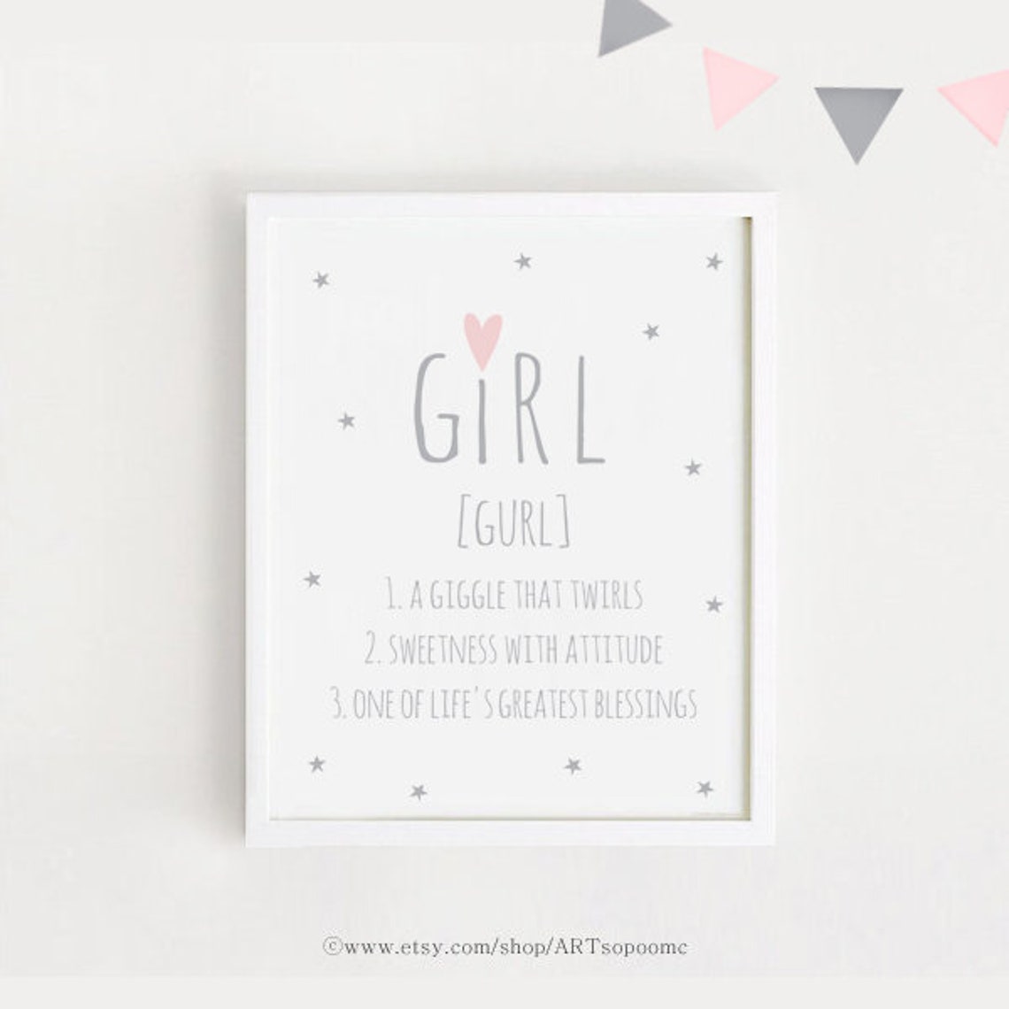 Baby Girls Quotes Sayings Wall Art Printable Poster Gray and - Etsy