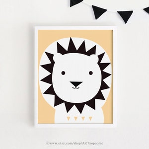 bebe León cartel Cute kawaii para imprimir arte niños animal ilustración bebé niños sala vivero impresión arte niños cartel descargar instantánea