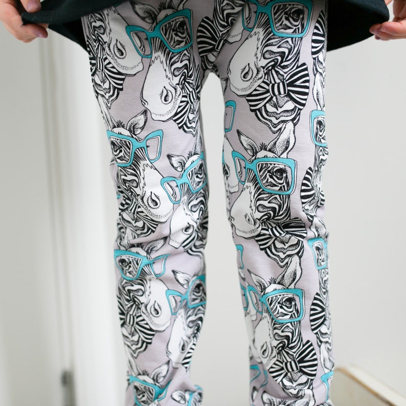 Blue spec Zebra PrintChild & Baby Leggings 0-9 Years image 3