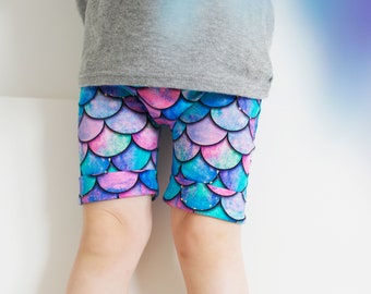 Mermaid Print Shorts 1-9 Years