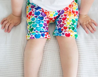 Rainbow heart Shorts 1-9 Years