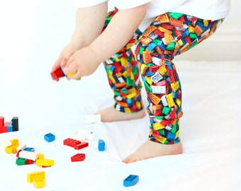 Kinder- und Baby-Leggings mit Ziegelsteinmuster (0–9 Jahre).