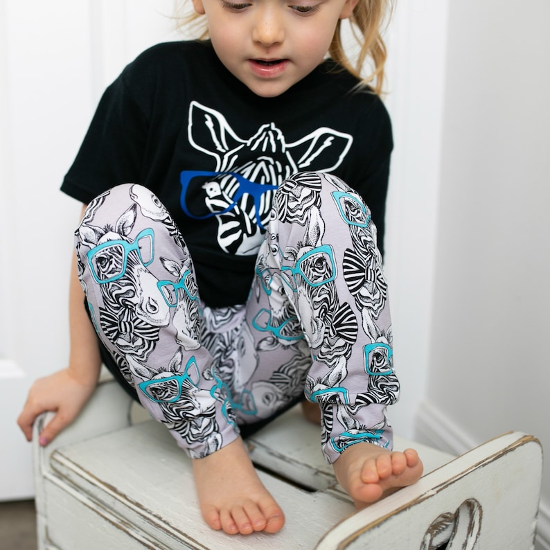 Blue spec Zebra PrintChild & Baby Leggings 0-9 Years image 1
