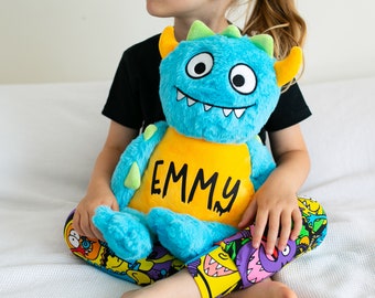 Large Personalised Blue Monster Teddy