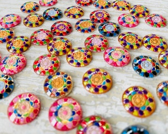 Spanish Tiles Resin Push Pins, Traditional Spanish Tiles Push Pins Thumbtacks, Encanto Inspired Corkboard Tacks, Colorful Pins and Tacks