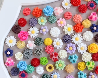 Large Flower Thumbtacks, Beautiful Mixed Flower Pushpin, Flower Push Pin Set, Large Colorful Flower Pin board, On sale, Clearance Pins