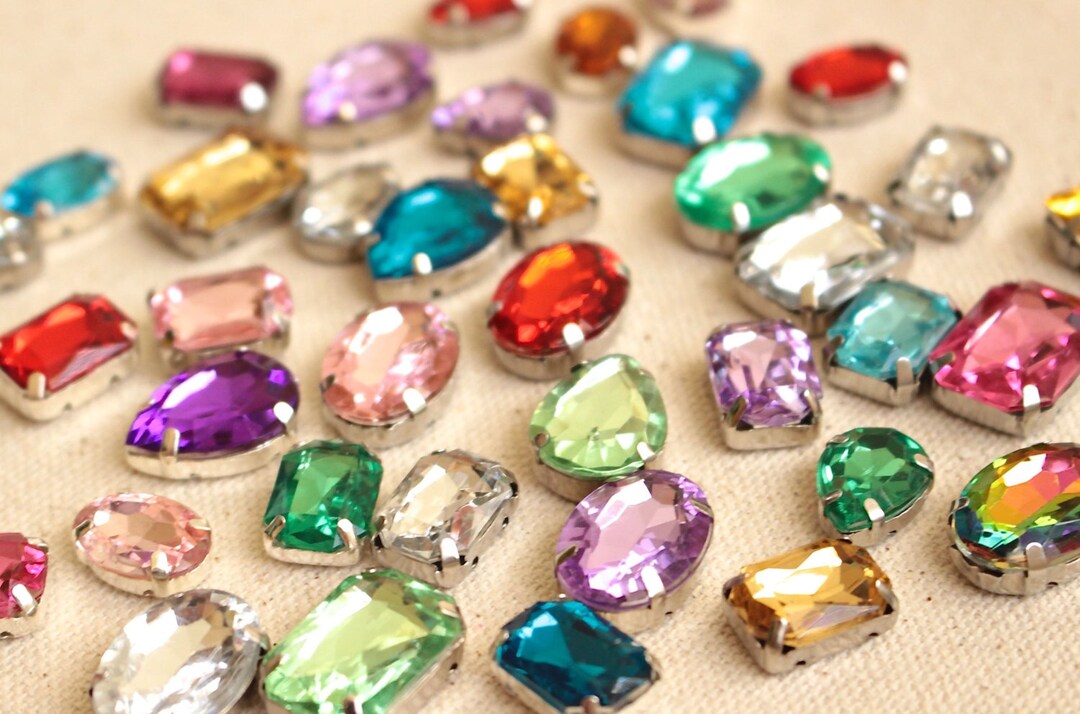 Colorful Rhinestone Push Pins: Mixed Shapes, Decorative Thumbtacks - Etsy