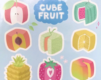 Cube Fruit Colorful Planner Sticker Sheets
