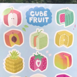 Cube Fruit Colorful Planner Sticker Sheets