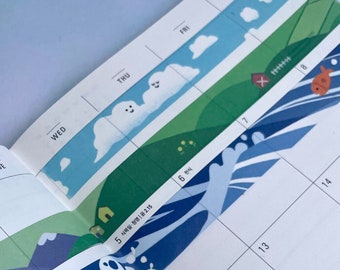 Land Sky and Sea Colorful Nature Washi Tape Set