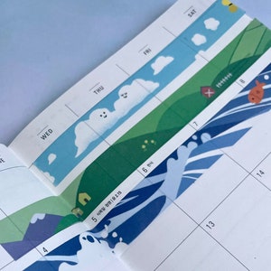 Land Sky and Sea Colorful Nature Washi Tape Set
