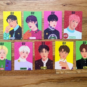 Cartões fotográficos brilhantes ilustrados Kpop NCT 127