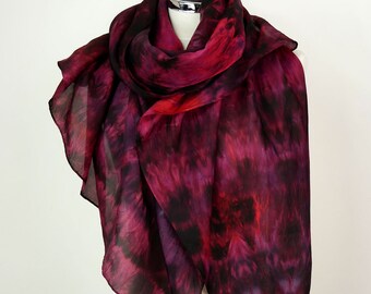 Hand-painted hand-dyed and illustrated silk by HeronDesignStudio
