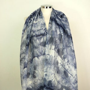 Grey silk scarf women Silver Fox Grey silk scarf uk Hand dyed scarf Grey black silk scarf Oblong Silk scarf Birthday Gift her Silk gift wife