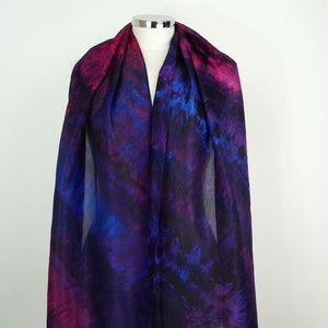 Pink blue silk scarf women Pink Agate Black Navy black magenta silk scarf hand dyed 40th birthday gift friend Anniversary gifts wife unique